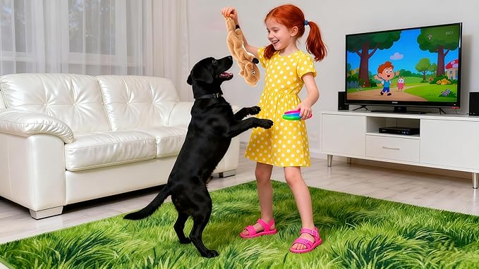 Squeaky Plush Squirrel Dog Toys, No-Stuffing Design, Set of 2, Blue and Yellow, for Small & Medium Dogs