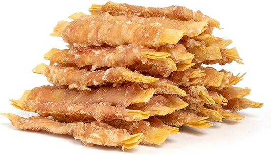 MON2SUN Rawhide Free Dog Treats, 4 Inch Chicken Wrapped Cod Fillet Dog Snacks for Small Dogs, Soft and Training Treats, 10.58oz (30 Count-Pack of 1)