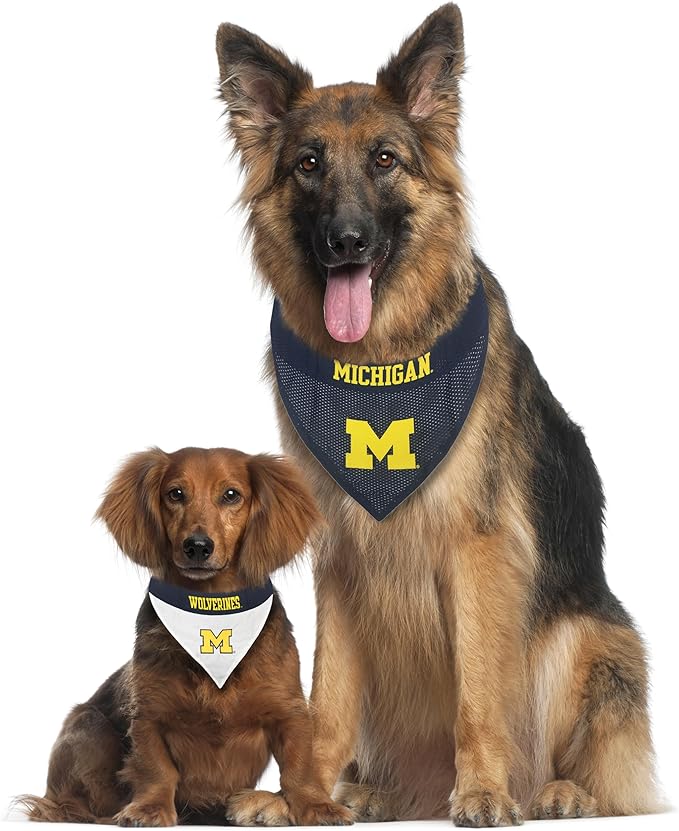 Pets First Collegiate Pet Accessories, Reversible Bandana, Michigan Wolverines Size XX-Large