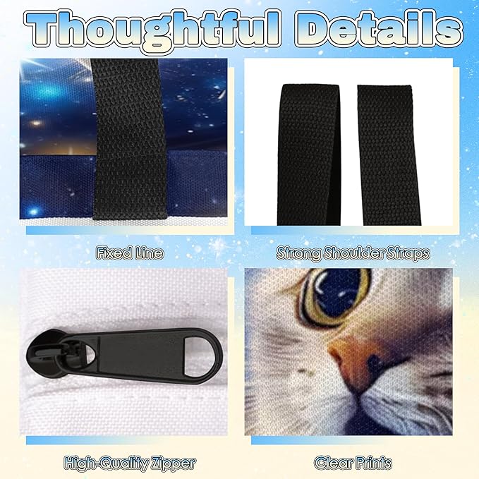 Spaceship Cat Canvas Tote, Multipurpose Shoulder Bag with Unique Sci-Fi Cat Design for Women & Men