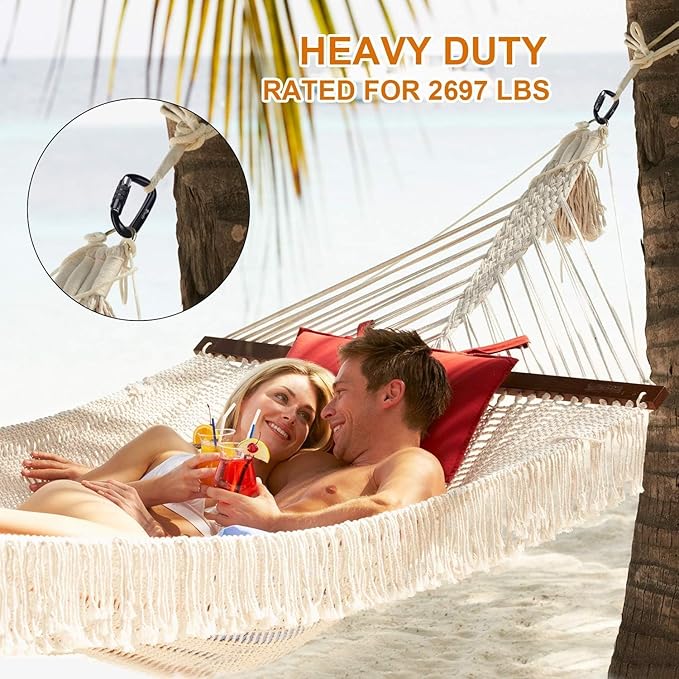 Heavy Duty Locking Carabiner Clips - Favofit 12KN (2697 lbs) Clips 3.2'' Small D Ring for Camping Hammock Hiking Dog Leashes Keychains - Perfect for Outdoor Enthusiasts