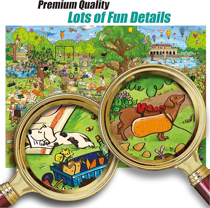 Antelope 2 in 1 1000 Piece Puzzle Bundle - Dog Park - 1000 Piece Jigsaw Puzzle Bundle with Cat Castle - 1000 Piece Jigsaw Puzzle