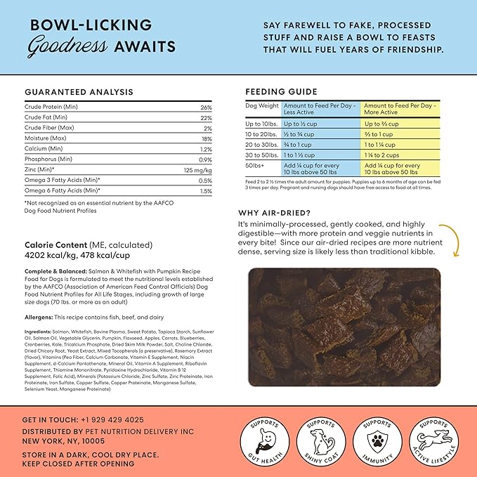 The Pets Table Grain Free Air Dried Dog Food 2 Pack - Beef & Berries + Salmon & Whitefish, 16 Ounce (Pack of 2)