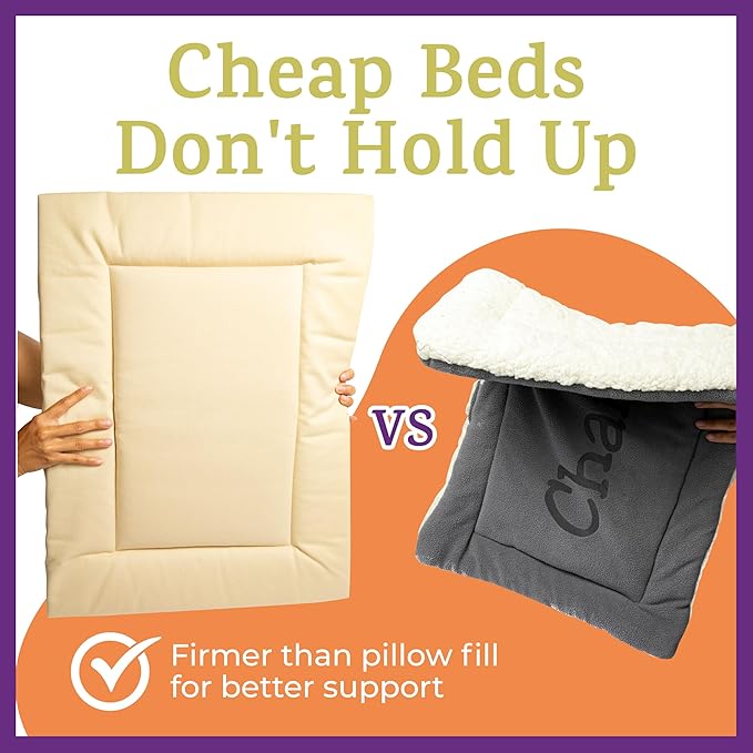 Pet Dreams Dog Crate Pad - Washable Kennel Mat, Crate Pads for Dog Cages, Non-Toxic, Flat Indoor Cat Bed, Fits iCrate 18, 24, 30, 36, 42, 48 Inches (Khaki, X Large, 42")