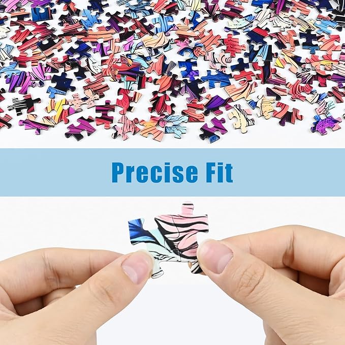 Puzzles for Adults 1000 Pieces, Colorful Lion Flowers Abstract Art Jigsaw Puzzle with Letters on Back, Premium Family Games Decor and Gift, 20x28 Inch