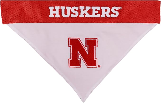 Pets First Collegiate Pet Accessories, Reversible Bandana, Nebraska Cornhuskers, Large/X-Large