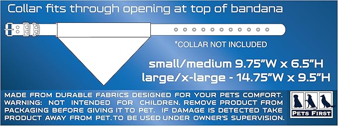 Pets First NCAA Reversible Bandana. North Carolina Tar Heels Sports Fan Pet Bandana Large/X-Large, Home & Away!