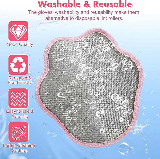 New-Craft Pet Hair Removal Glove | Anti-Static, Reusable | for Dogs & Cats | Works on Pet Beds, Carpets, Sofas, Car Seats, Hair-Prone Clothes (Pink)