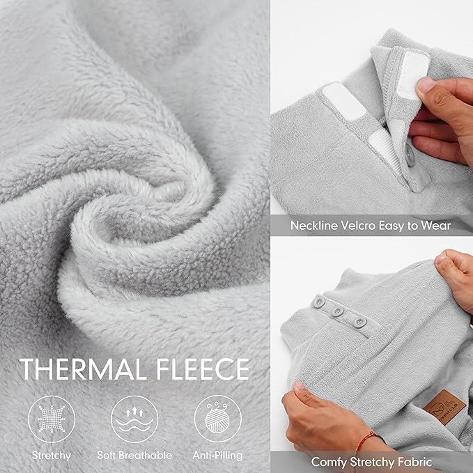 cyeollo Dog Pajamas Fleece Dog Pjs Thermal Dog Onesie Stretchy Jumpsuit Warm Puppy Small Dog Pajamas Cat Apparel Color Grey