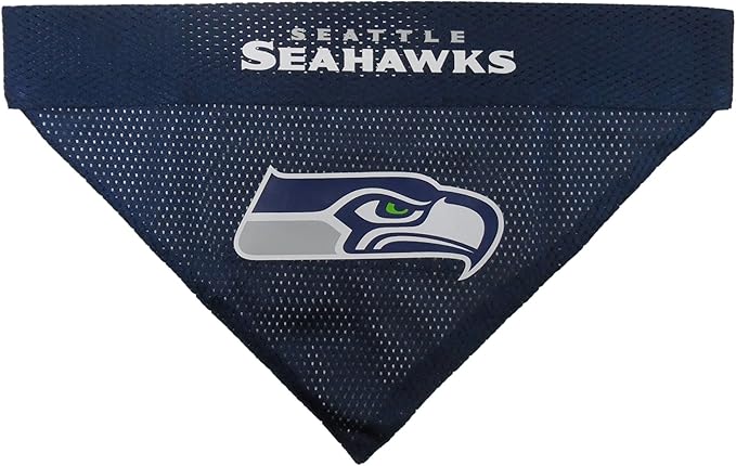 Pets First NFL Dog Bandana - Seattle Seahawks Reversible PET Bandana. 2 Sided Sports Bandana with a Premium Embroidery Team Logo, Large/X-Large. - 2 Sizes & 32 NFL Teams Available (Pack of 3)