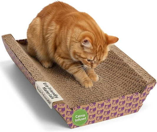 SmartyKat Super Scratcher Chaise Corrugated Cat Scratcher, Catnip Infusion Technology - Brown, One Size