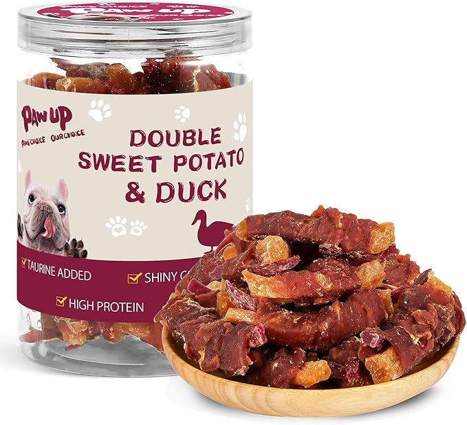 PAWUP Duck & Sweet Potato Dog Treats, High Fiber Pet Treats for Medium Dogs, Healthy Chews Snacks, High in Protein, 12.5 oz