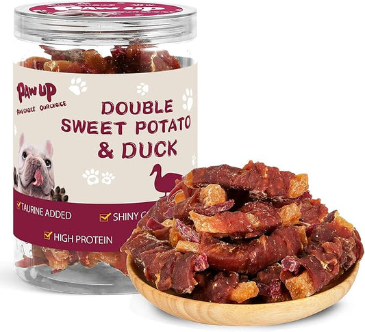 PAWUP Duck & Sweet Potato Dog Treats, High Fiber Pet Treats for Medium Dogs, Healthy Chews Snacks, High in Protein, 12.5 oz