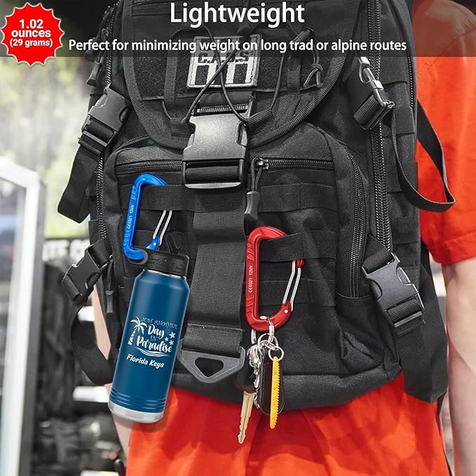 Gabbro Carabiner Clips Heavy Duty, | Wiregate Snap, Screw Locking, Aluminum, Lightweight Caribeener | for Hammock, Hiking, Camping, Water Bottle, Dog Leash Harness, Keychains