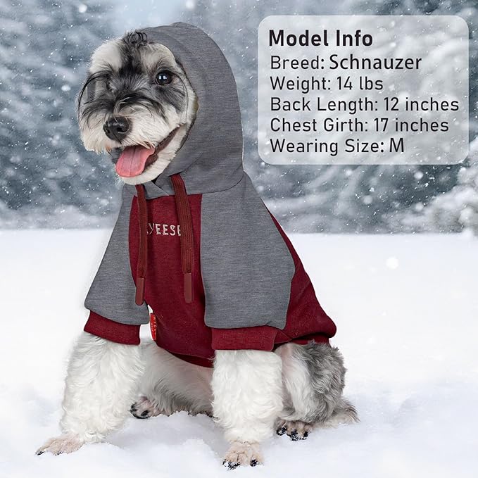 KYEESE Dog Hoodie Stretchy Cat Coat with Leash Hole Dogs Winter Coat for Cold Weather Pet Sweatshirt with Drawstring Soft Dog Clothes for Small Dogs Comfort Cat Sweater Warm Pet Clothes