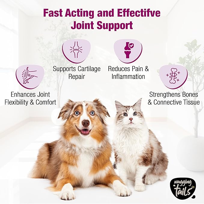 Bone & Joint Collagen Topper for Dog & Cat – UC-II Undenatured Type II, I & III Collagen Peptides – Supplement for Mobility, Flexibility & Cartilage Health – Unflavoured Powder Easy to Digest – 7 oz