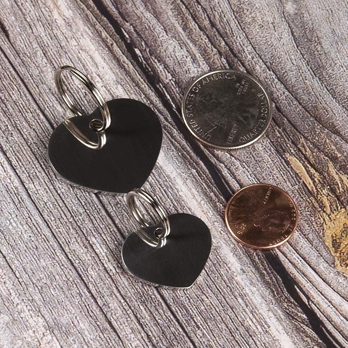 Stainless Steel Pet ID Tags - Engraved Personalized Dog Tags, Cat Tags Front & Back up to 8 Lines of Text – Bone, Round, Heart, Flower, Badge, House, Star, Rectangle, Bow Tie