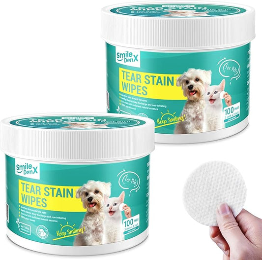 Dog Eye Wipes, Gentle Eye Wipes for Dogs & Cats, Pet Eye Cleaner Wash Removes Discharge, Crust, Debris, and Gunk (200, Unscent)
