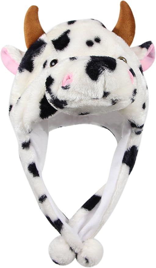 Plush Fun Animal Hats One Size Cap Polyester With Fleece Lining