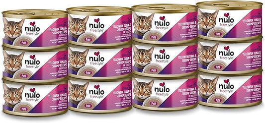 Nulo Freestyle Yellowfin Tuna & Shrimp Recipe Pate Wet Canned Cat Food, 2.8 Ounce (Pack of 12)