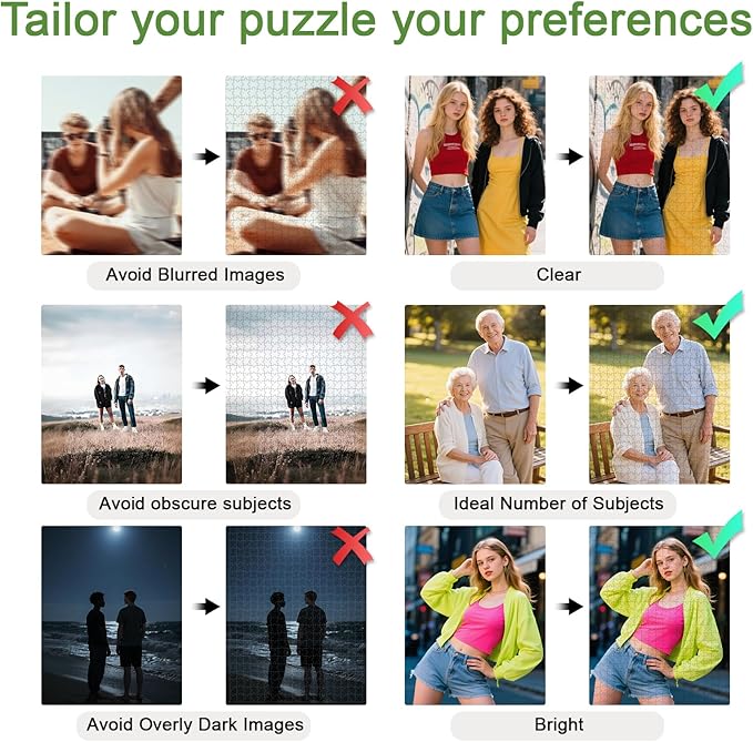 Custom Photo Puzzle, Personalized Jigsaw Puzzle 520 Pieces, Custom Puzzle Gift for Family, Pet, Wedding, Birthday, Christmas (520-horizontal)