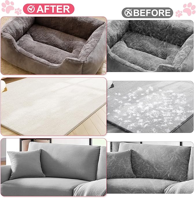 New-Craft Pet Hair Removal Glove | Anti-Static, Reusable | for Dogs & Cats | Works on Pet Beds, Carpets, Sofas, Car Seats, Hair-Prone Clothes (Pink)