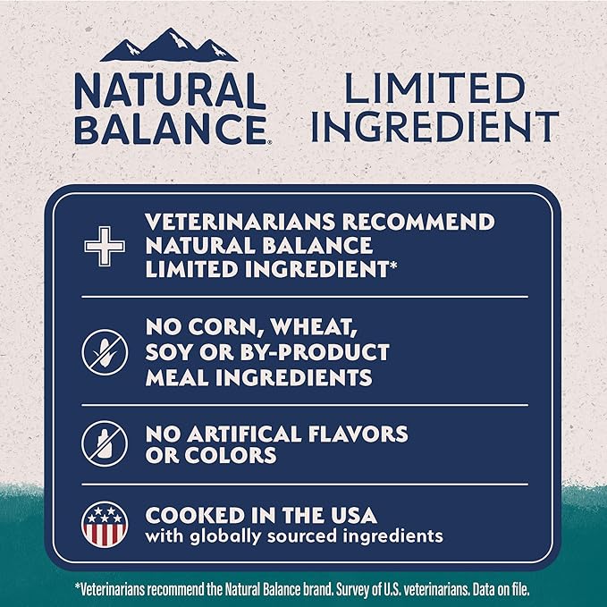 Natural Balance Limited Ingredient Adult Dry Dog Food with Healthy Grains, Chicken & Brown Rice Recipe, 4 Pound (Pack of 1)
