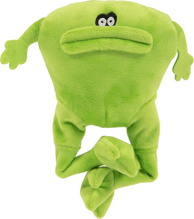goDog Action Plush Frog Animated Squeaky Dog Toy, Chew Guard Technology - Green, One Size