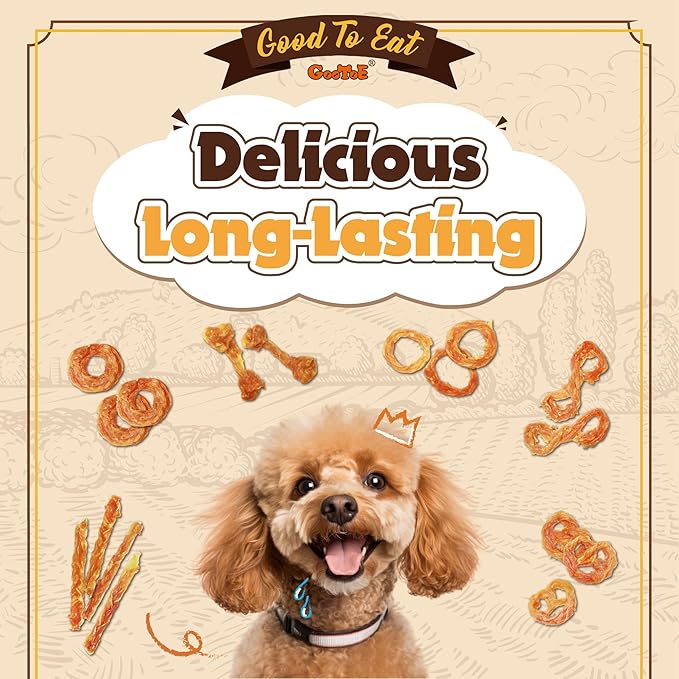 Gootoe Turkey Tendons for Dogs – All-Natural, Hypoallergenic Dog Treats, Rawhide Alternative, Long Lasting Puppy Chews, Healthy Dog Treats for Small Breeds, Rope (L), 16 oz Pack (1 lb)