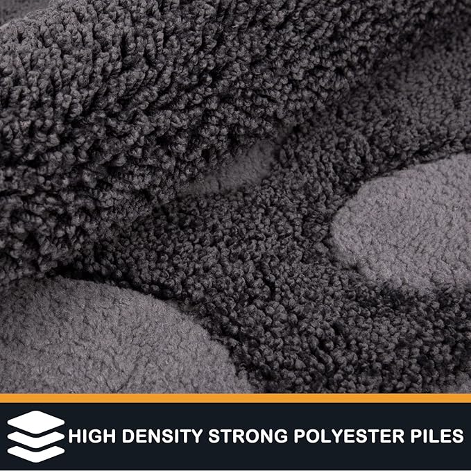 PURRUGS Dirt Trapping Door Mat 33.5" x 59", Non-Skid/Slip Machine Washable Microfiber Entryway Rug, Dog Doormat, Super Absorbent Welcome Mat for Muddy Wet Shoes and Paws, Charcoal