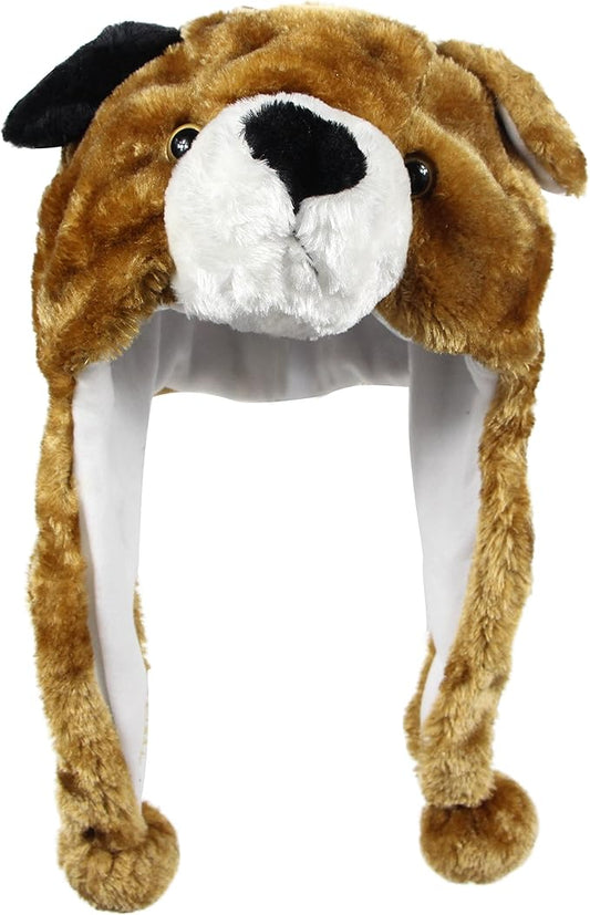 Plush Fun Animal Hats One Size Cap Polyester With Fleece Lining