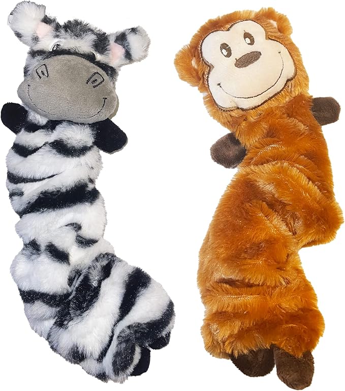 Jalousie 5 Pack Stuffingless Dog Squeaky Toys Dog Toy w/Durable Liner No Stuffing Dog Toy - Dog Toys Crinkle Paper Squeaker Toy for Medium Large Dogs (5 Pack Bungee Body Stuffingless Crinkle Paper)