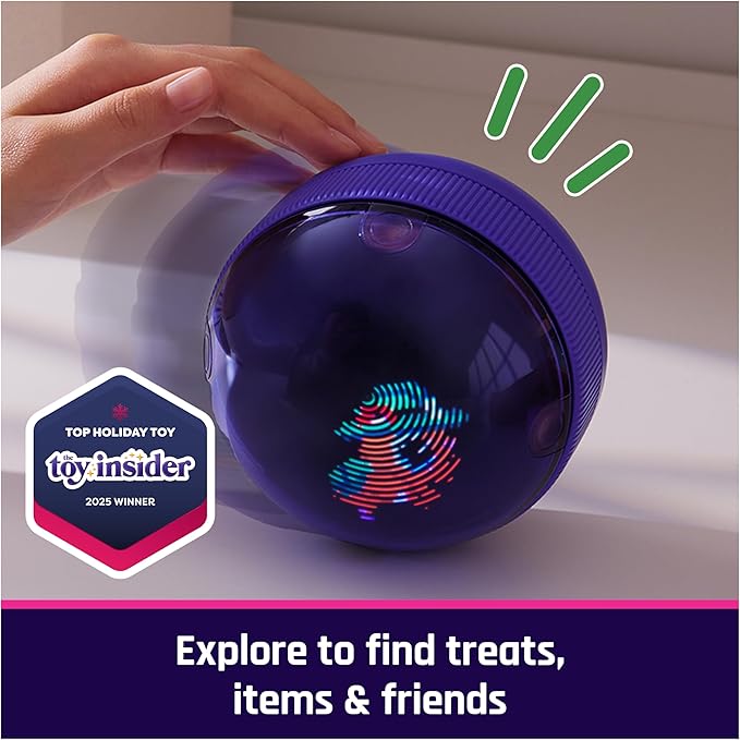 Bitzee, Hamster Ball Interactive Toy Hamster with Over 20 Hamsters Inside, Rolls & Reacts to Touch, Digital Pet Gifts & Stocking Stuffers for Kids