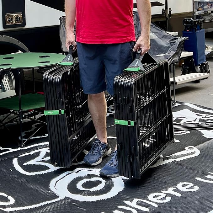 FXW Easy-Carry Straps, Fit 8-Panel of All Heights Dog Playpen, Designed for RV Trips, Green│Patent Pending