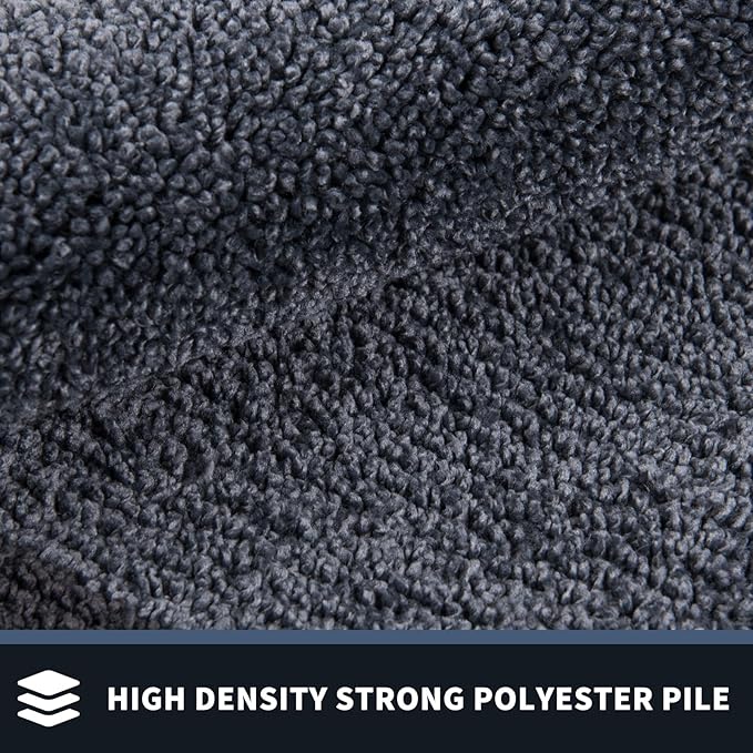 PURRUGS Dirt Trapping Door Mat 24" x 60", Non-Slip/Skid Machine Washable Entryway Rug, Shoes Scraper, Area Rug, Super Absorbent Welcome Mat for Muddy Wet Shoes and Paws, Bluish Grey & Charcoal