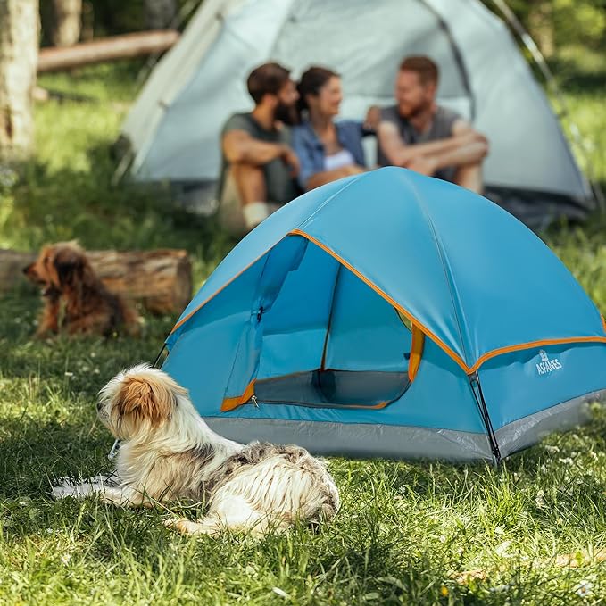 Outdoor Waterproof Pet Camping Tent, Cave Bed for Indoor Cats and Small Dogs, Portable Cat House Dog House, 21.6x21.6x14.9'', Blue, S.