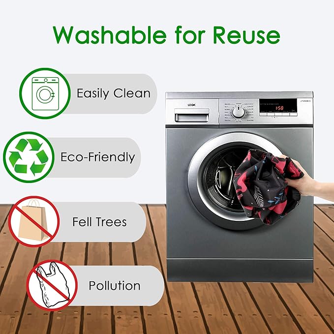 BeeGreen Animal Reusable Grocery Bags Bulk 12 Packs X-Large50LBS, Reusable Shopping Bags Foldable for Groceries, Vegetables, Fruits Watertight Bulk Tote Bags Washable For Women Men