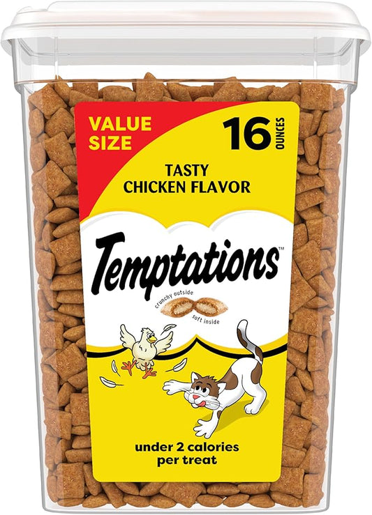 Temptations Classic Crunchy and Soft Cat Treats Tasty Chicken Flavor, 16 oz. Tub