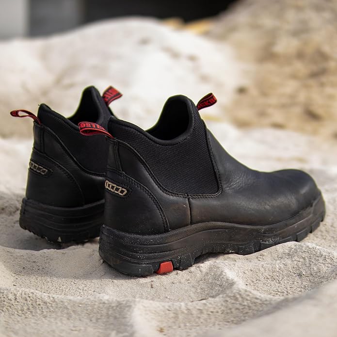 ROCKROOSTER Bakken Men's Black 6 inch Chelsea Boots, EH Rated Waterproof Slip-on Work Boots AK303-Soft Toe, AK323-Steel Toe, CP323-Comp Toe