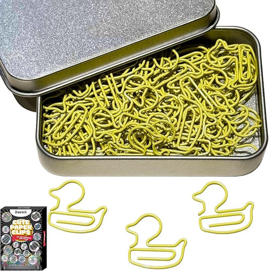 Cute Paper Clips, 60PCS Duck Shaped Paper Clips Animal Bookmarks Clips, Assorted Colors, Fun Office Gifts for Women Men Coworkers Teachers Students Girls Boys, Christmas Gifts