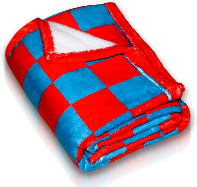 Premium Soft Dog Blanket, with Flannel Red Blue Cute Paw Print,43 * 30 inches, Cat Blanket Puppy Supplies Dog Products Stuff Essentials