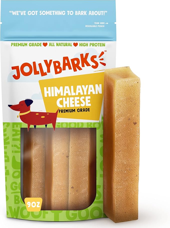 Yak Cheese Himalayan Dog Chews for Aggressive Chewers | Long Lasting Odorless Yak Cheese Stick for Large and Medium Dogs (9oz, 3 PK)