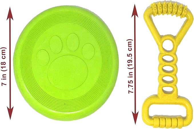 Jalousie Chew Toy Natural Rubber chew Toy for Interactive Play Toy Ball Rope Rubber Value Set for Small to Medium Breed Dog mutt Puppy