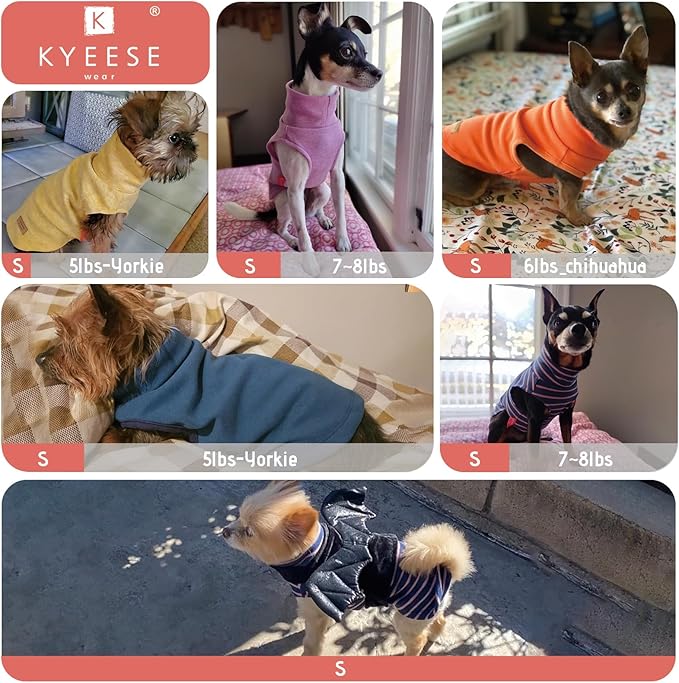 KYEESE 2Pack Dog Sweater Stretchy Dogs Clothes Dog Sweaters for Small Dogs Male Soft Dachshund Clothes Warm Pet Coats Turtleneck Small Pet Sweaters Pullover Pets Sweatshirt