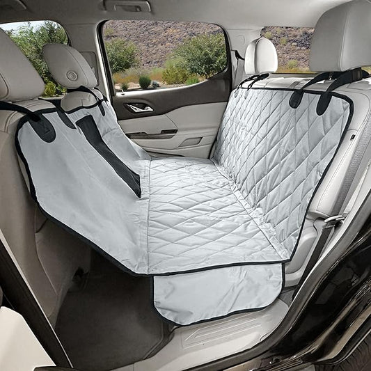 4Knines Dog Hammock Car Seat Cover – Heavy-Duty, Waterproof Car Seat Protector for Dogs, Non-Slip, Durable Design with Mesh Window, Easy to Install, Fits Most Cars & SUVs - Regular Size (Grey)