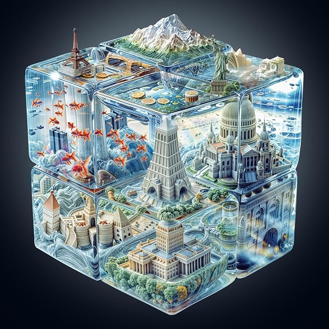 WOODBESTS Wooden Puzzles for Adults, Cube City Wood Puzzles Adult(170 Pieces, M, 11.4 * 10.6in), Unique Shape Wooden Animal Jigsaw Puzzles, Birthday Gifts for Adults Family Game