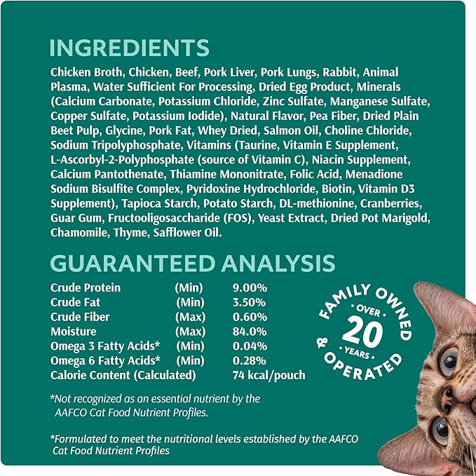 Optimeal Grain-Free Wet Cat Food Pouches – Beef & Rabbit in Savory Gravy, High Protein & Moisture-Rich Tender Morsels, Indoor Adult Cat Food Wet with Natural European Ingredients, 3 oz (Pack of 12)