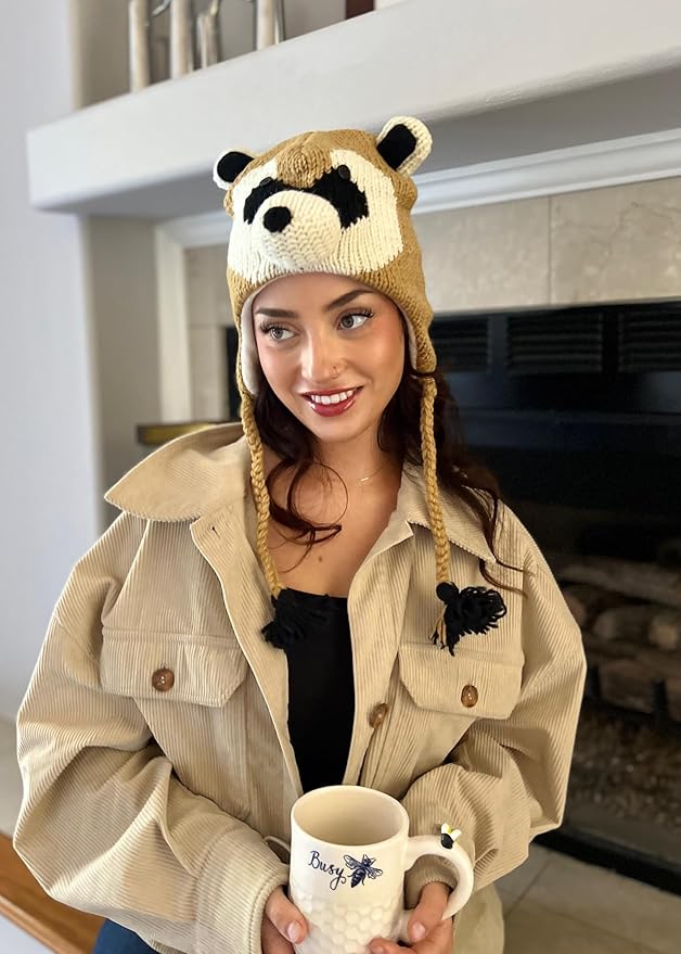 Humble Hilo Hand-Knitted Wool Animal Beanie - Easy Halloween Costume Hat for Anyone, Cute Winter Beanie Hats