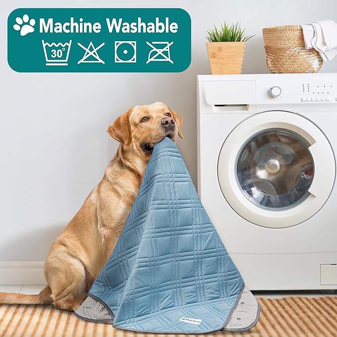 PetAmi Waterproof Cooling Mat for Dog, Premium Pet Cooling Blanket for Bed Crate, Anti Slip Indoor Dog Cool Pad for Sleeping, Q-MAX Small Medium Sofa Couch Cover Mat for Cat, Light Blue, 29x40