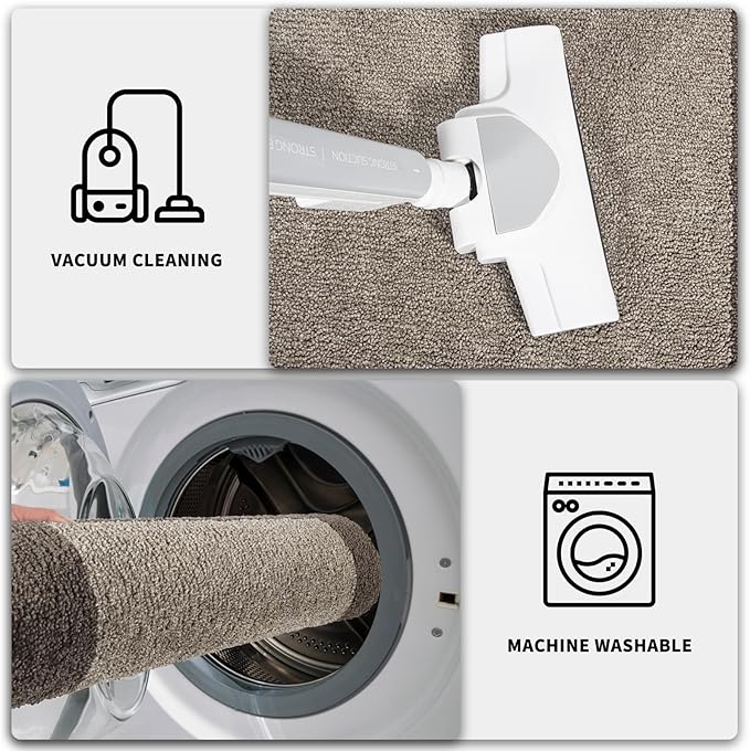 PURRUGS Dirt Trapping Door Mat 24" x 36", Non-Slip/Skid Machine Washable Entryway Rug, Shoes Scraper, Throw Rug, Super Absorbent Area Rug for Muddy Wet Shoes and Paws, Beige & Grayish Brown